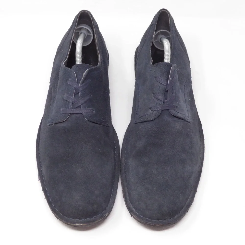 John Varvatos Mens Derby Oxfords Shoes Navy Blue Suede Lace Up 12M